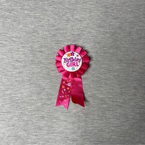 Birthday Girl Pink Ribbon Pin